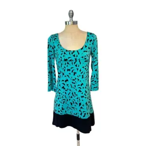 DVF Diane Von Furstenberg LAETITIA Silk Jersey Tunic Dress Seville Aqua 4