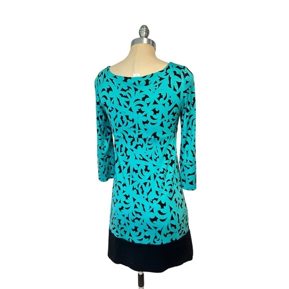 DVF Diane Von Furstenberg LAETITIA Silk Jersey Tunic Dress Seville Aqua 4
