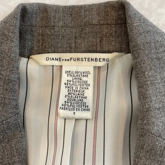 DVF Grey wool blend blazer