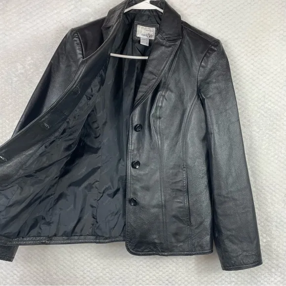 🔥East5th Genuine Leather Black Women’s Jacket Size Small