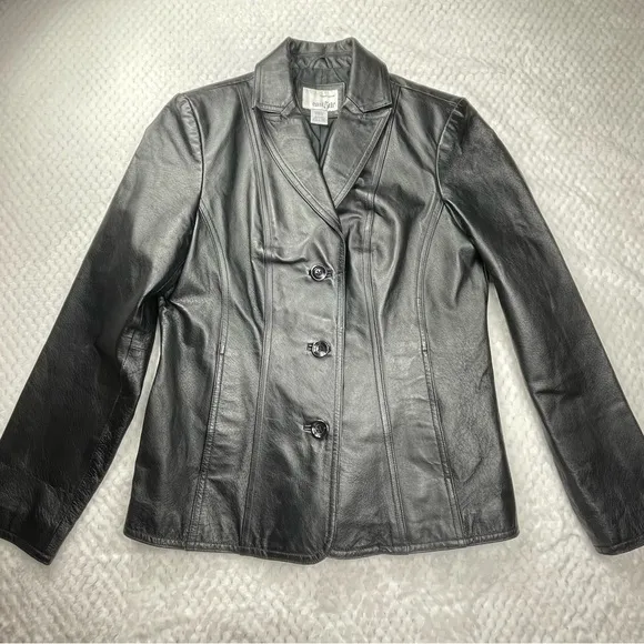 🔥East5th Genuine Leather Black Women’s Jacket Size Small