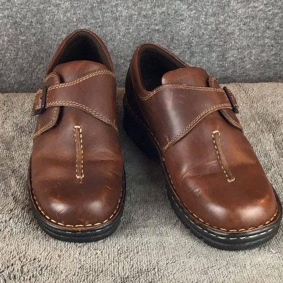 Eastland Syracuse Brown Leather Buckle Accent Shoes Sz 8W