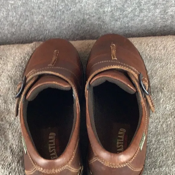 Eastland Syracuse Brown Leather Buckle Accent Shoes Sz 8W