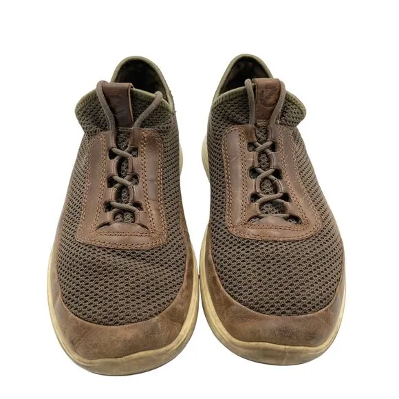 ECCO Soft 7 Runner Mens 7 Leather Running Shoes Brown Athletic Sneaker Comfort