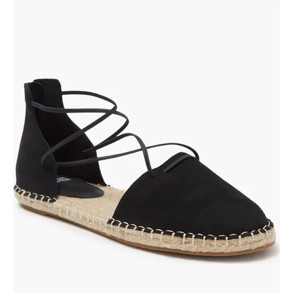 Eileen Fisher Lace-Up Espadrille Black Sandals, Size 11 EXCELLENT! $160