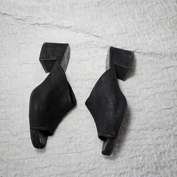 Eileen Fisher Sandals Womens 10 Fala Black Slip On Open Toe Minimalist Leather
