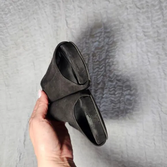 Eileen Fisher Sandals Womens 10 Fala Black Slip On Open Toe Minimalist Leather