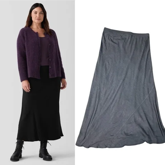 Eileen Fisher Silk/Cotton Blend Maxi Skirt in Size Petite Medium