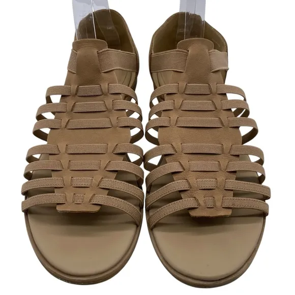 Eileen Fisher Womens Shoes Rato Sandals Sz 11 Brown Leather Flat Casual Chic