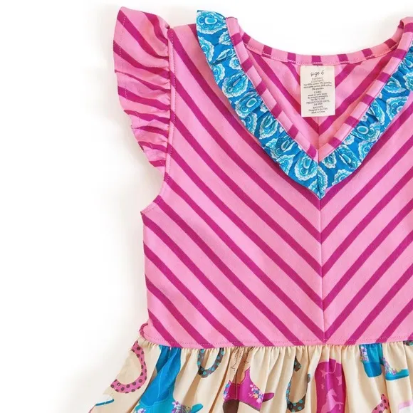 Eleanor Rose Boots and Stripes Harper Dress. Size 8