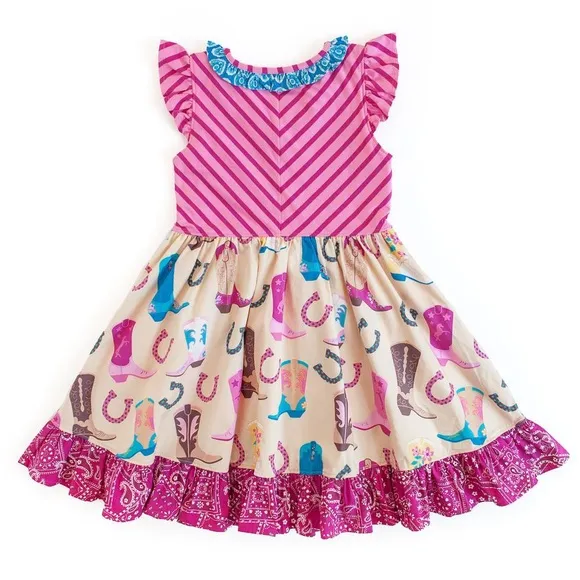 Eleanor Rose Boots and Stripes Harper Dress. Size 8