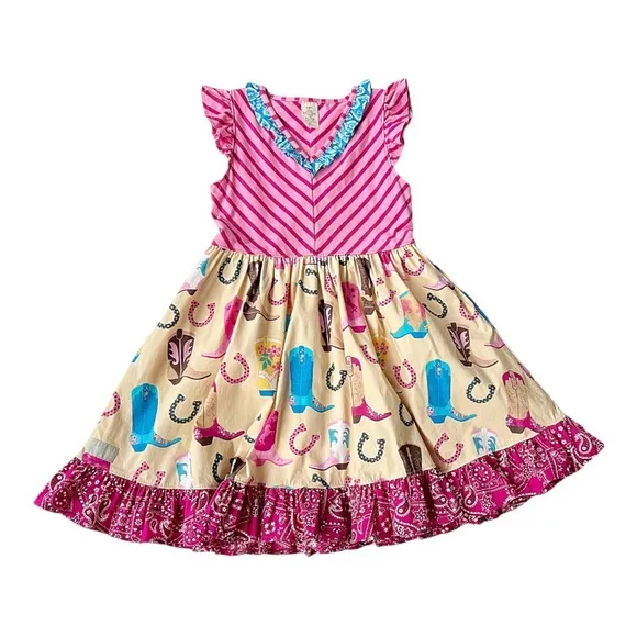 Eleanor Rose Boots and Stripes Harper Dress. Size 8