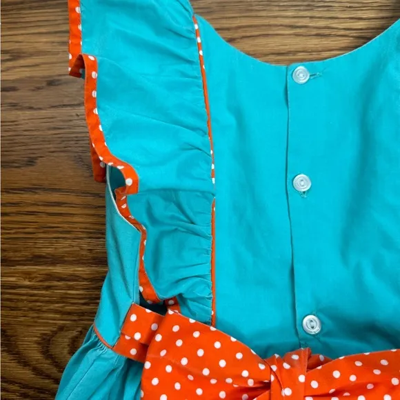 Eleanor Rose Girls Turquoise Thanksgiving Parade Tessa Dress Size 5-6