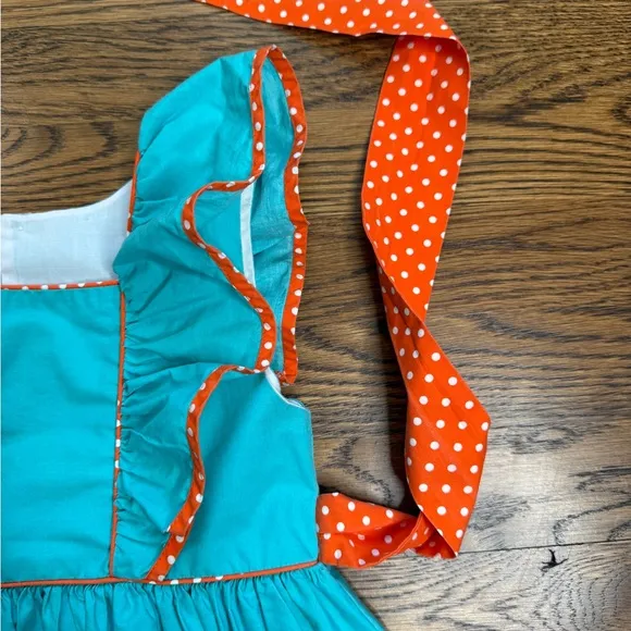 Eleanor Rose Girls Turquoise Thanksgiving Parade Tessa Dress Size 5-6