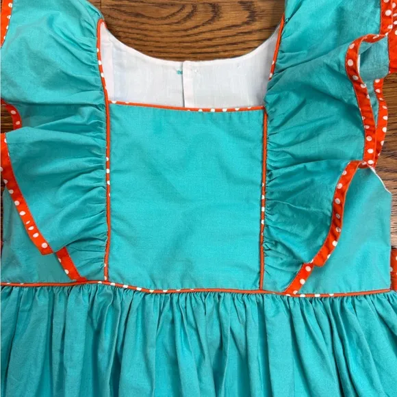 Eleanor Rose Girls Turquoise Thanksgiving Parade Tessa Dress Size 5-6