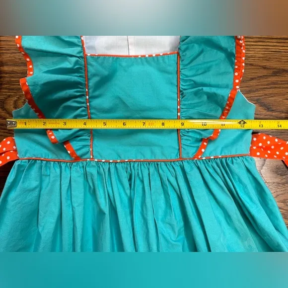 Eleanor Rose Girls Turquoise Thanksgiving Parade Tessa Dress Size 5-6
