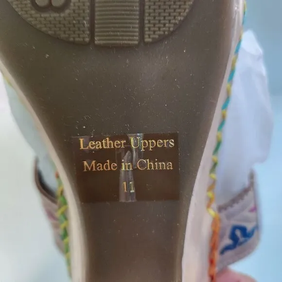 Elite By Corkys NIB Pacific Gray Leather Slip On Mules Sandals Size 11