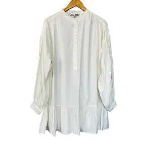 Elizabeth &amp; James - Ivory White Quarter Button Down Shirt Dress Sz Large
