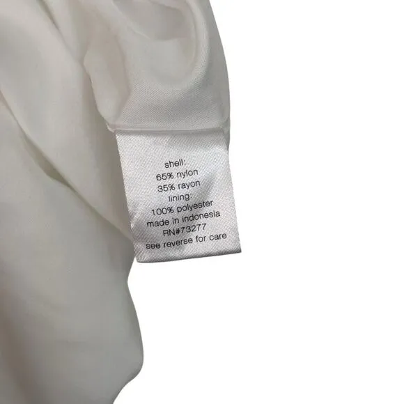 Elizabeth &amp; James - Ivory White Quarter Button Down Shirt Dress Sz Large