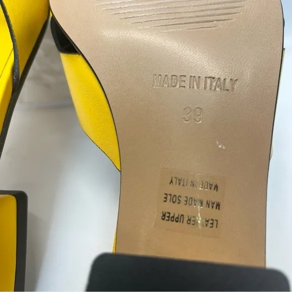 Emanuelé Crasto Yellow Mule Sandals SZ 39 New With‎ Tags