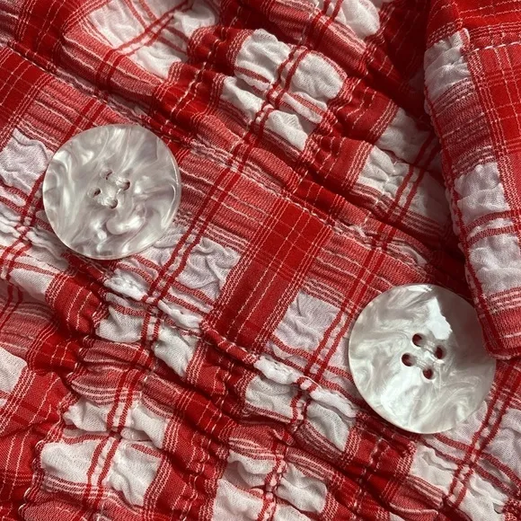 En Saison NWT red and white checkered midi dress.