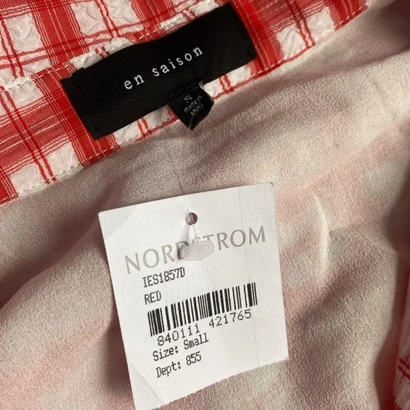En Saison NWT red and white checkered midi dress.