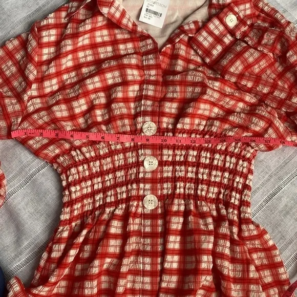 En Saison NWT red and white checkered midi dress.