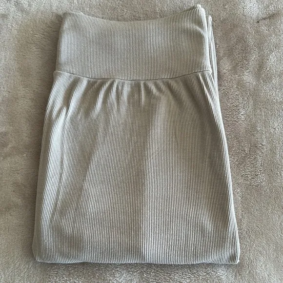 ENZA COSTA Gorgeous Silk/Viscose Blend Ribbed Midi Pencil Skirt (Clay) XL BNWOT