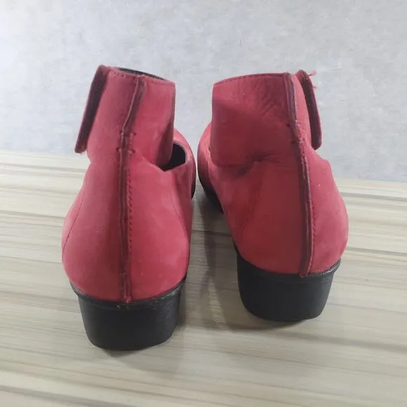 EU 36 Dansko Lulu Ankle Strap Mary Jane Red Wedge Nubuck Suede Shoes 5.5 6