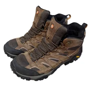 EUC Merrell Moab Mid Waterproof Hiking Boots 12 Men Brown Earth Gorpcore