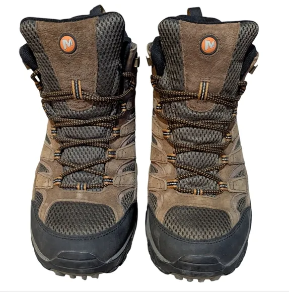 EUC Merrell Moab Mid Waterproof Hiking Boots 12 Men Brown Earth Gorpcore
