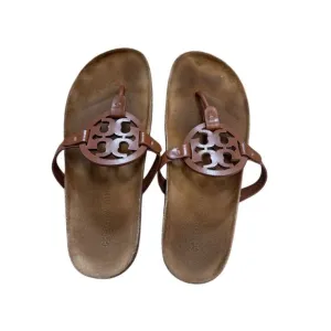 EUC Tory Burch Miller Cloud Sandals Women's Thong Brown Size 9