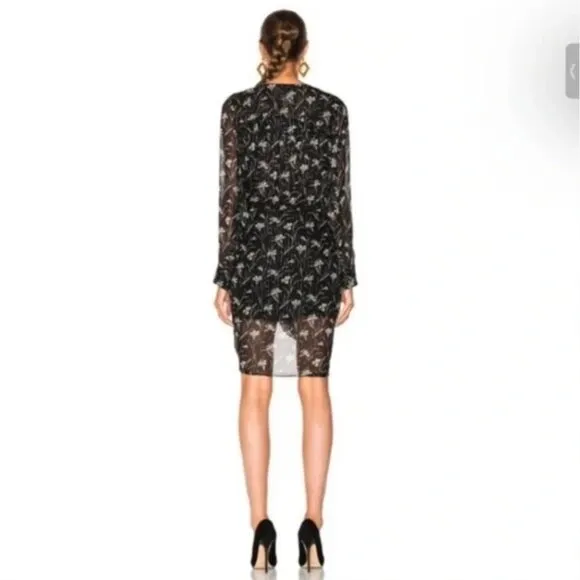 EUC - Veronica Beard Fitzgerald Black Metallic Floral Mini Dress - Sz 8