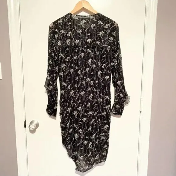 EUC - Veronica Beard Fitzgerald Black Metallic Floral Mini Dress - Sz 8