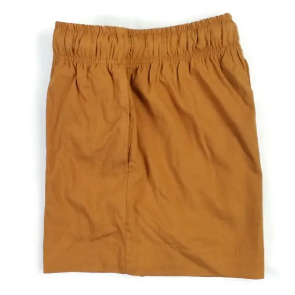 Evereve Shane Burnt Gold Tie Waist Flat Front Pull-On Shorts Womens Medium NWOT