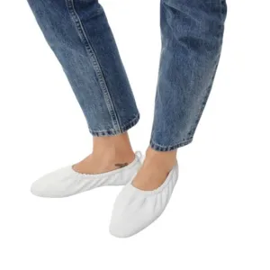 Everlane NWOB White The Scruch Flat Elastic Ballet Leather Flats Shoes Size 10