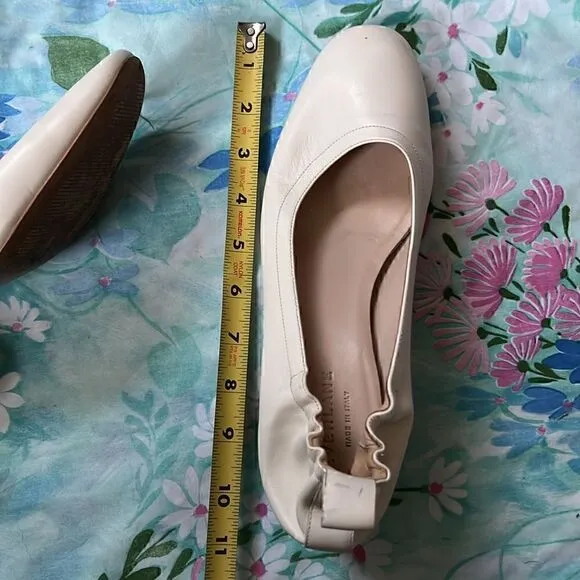 Everlane The Italian Leather Day Heel in Bone Stacked Womens Pumps Shoes - 9.5