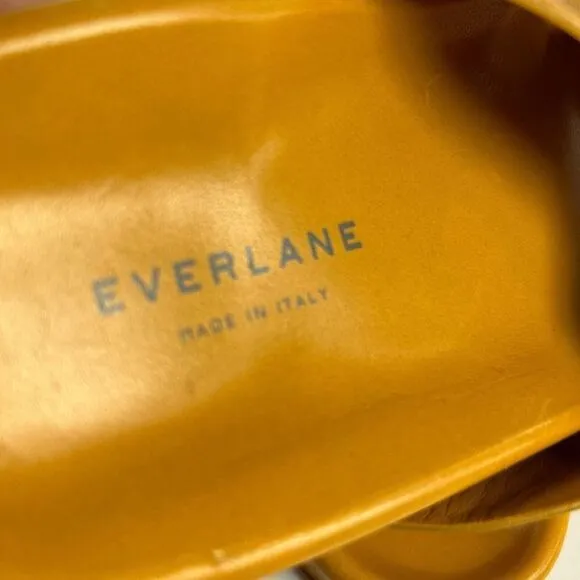 Everlane Women's Crisscross Slide US 7 Mustard Yellow Slip-On Sandals Shoes