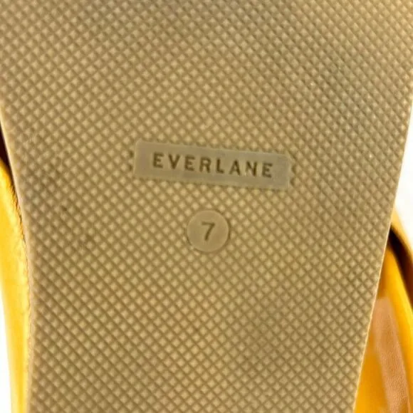 Everlane Women's Crisscross Slide US 7 Mustard Yellow Slip-On Sandals Shoes