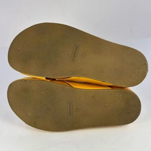 Everlane Women's Crisscross Slide US 7 Mustard Yellow Slip-On Sandals Shoes