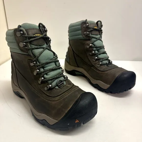EXCELLENT KEEN Women Revel II Snow Boots Insulated Waterproof Leather Hiking 9.5