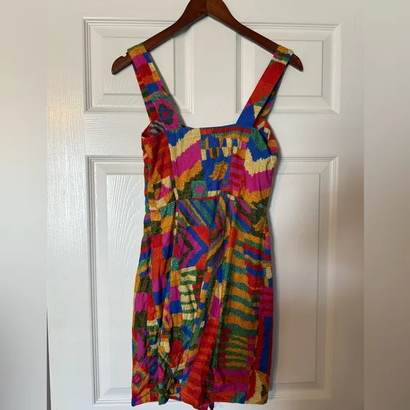 Farm Rio Summer Patches Linen Dress size small
