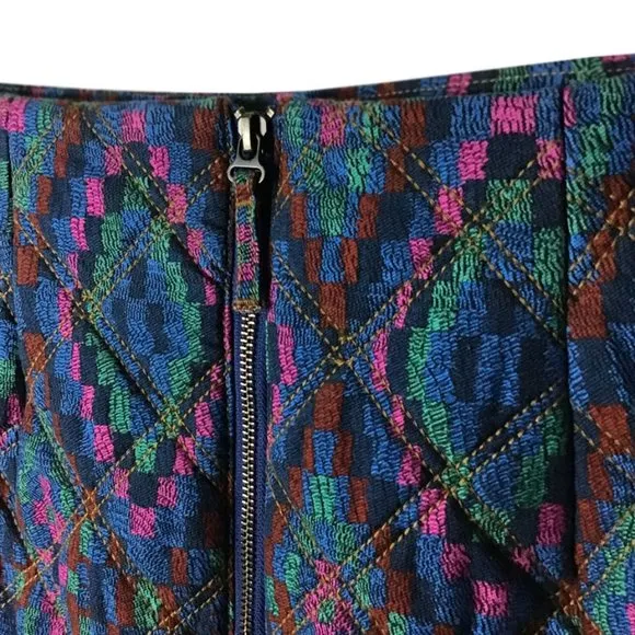 FARM RIO Tapestry Scarf Blue Mini Skirt M