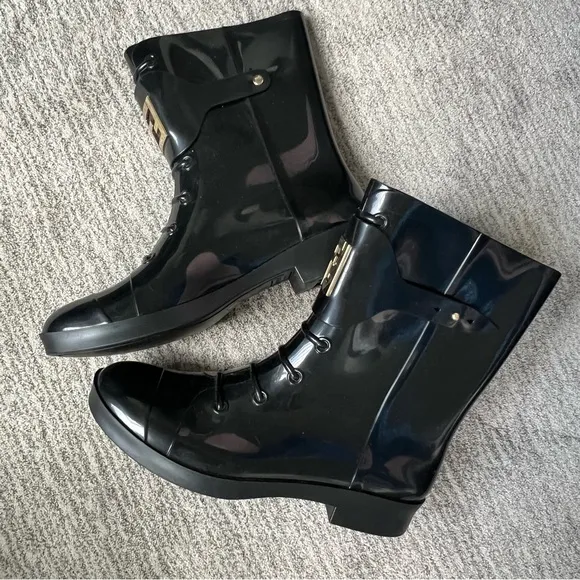 Fendi Black Rain  Boots