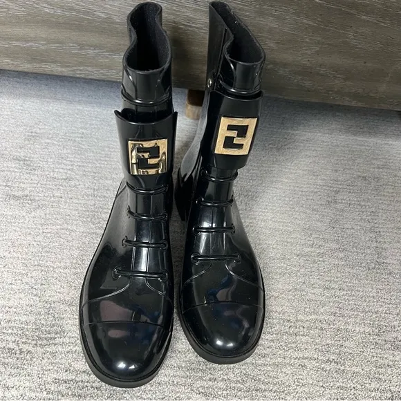 Fendi Black Rain  Boots