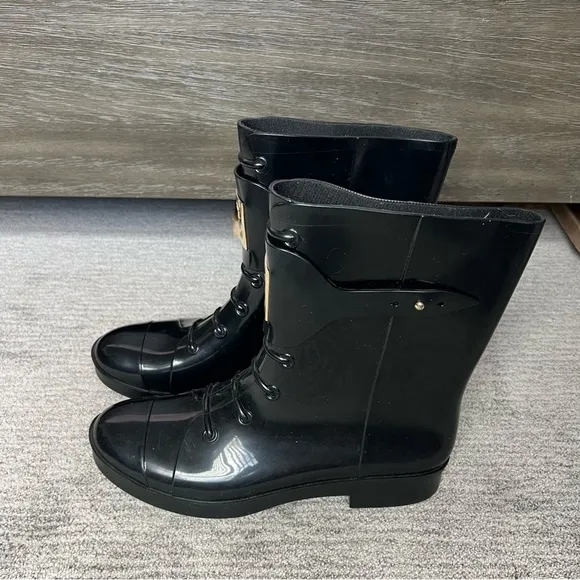 Fendi Black Rain  Boots