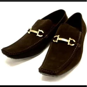 FIESSO Aurelio Garcia brown suede horsebit loafers
