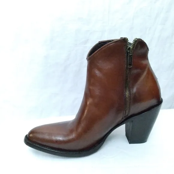 Final Sale  - ALLENS Brown Leather Western Style Dress Boots