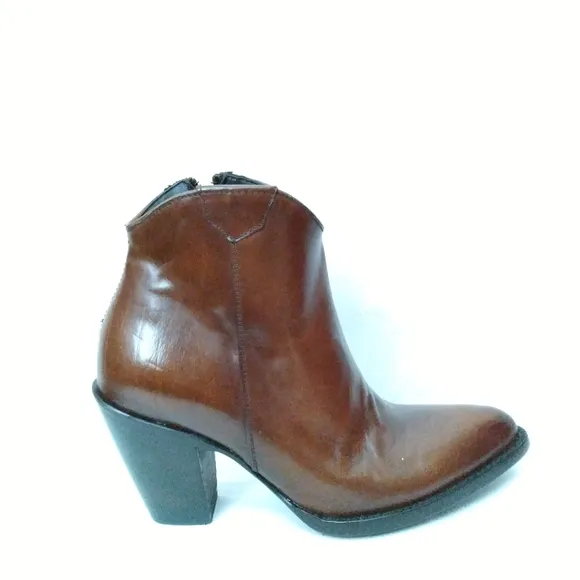 Final Sale  - ALLENS Brown Leather Western Style Dress Boots