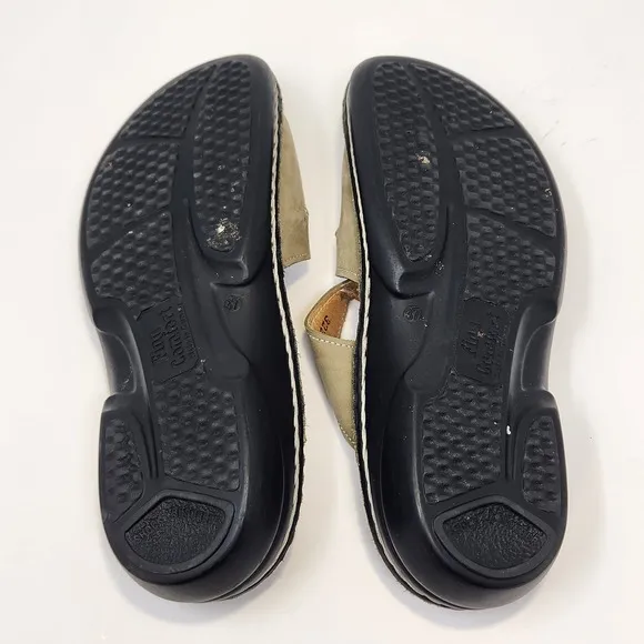 Finn Comfort Womens Ventura Olive Green Leather Sandals Size 37 US 6 M Comfort
